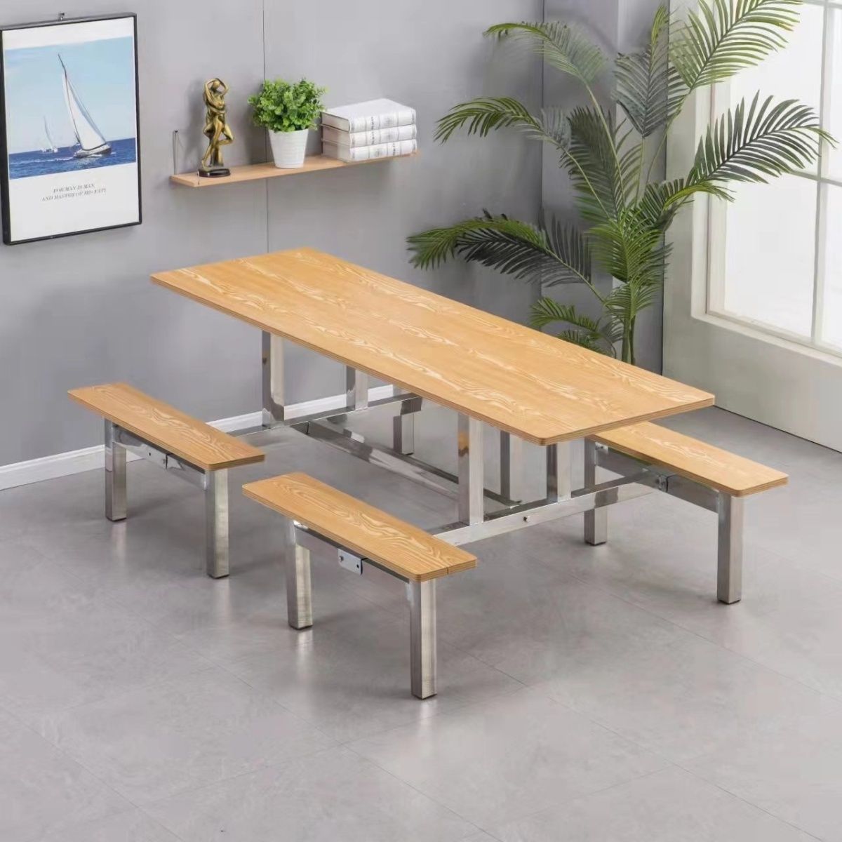 Комбинация столов и стульев для столовой на 4, 6, 8 человек, для студентов, сотрудников компании, больничной столовой, соединенные столы и стулья