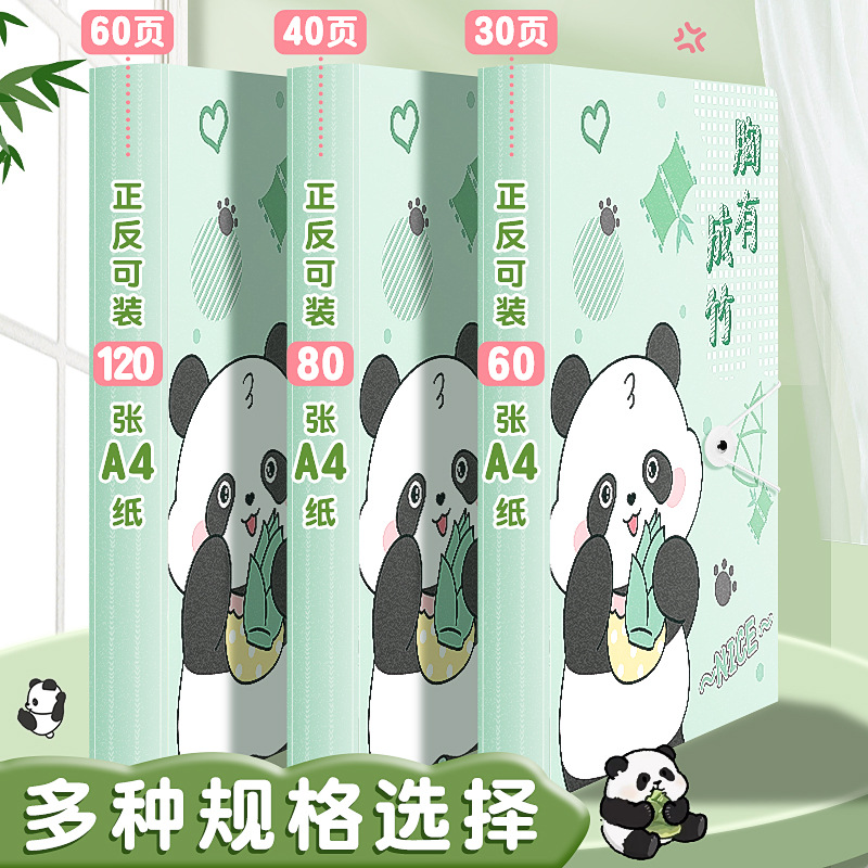 A4 Information Booklet Transparent Insert Folder File Folder Student Test Paper Storage Book Cartoon Information Collection Book Wholesale