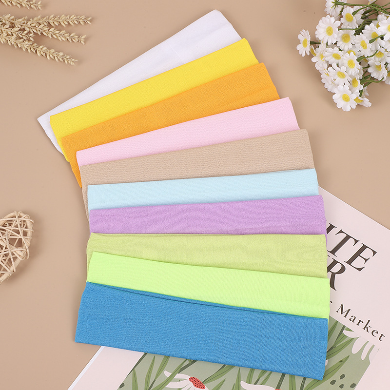 Solid Color Elastic Hair Band Women Wash Hair Band Simple Narrow Edge Sports Yoga Headband Wholesale