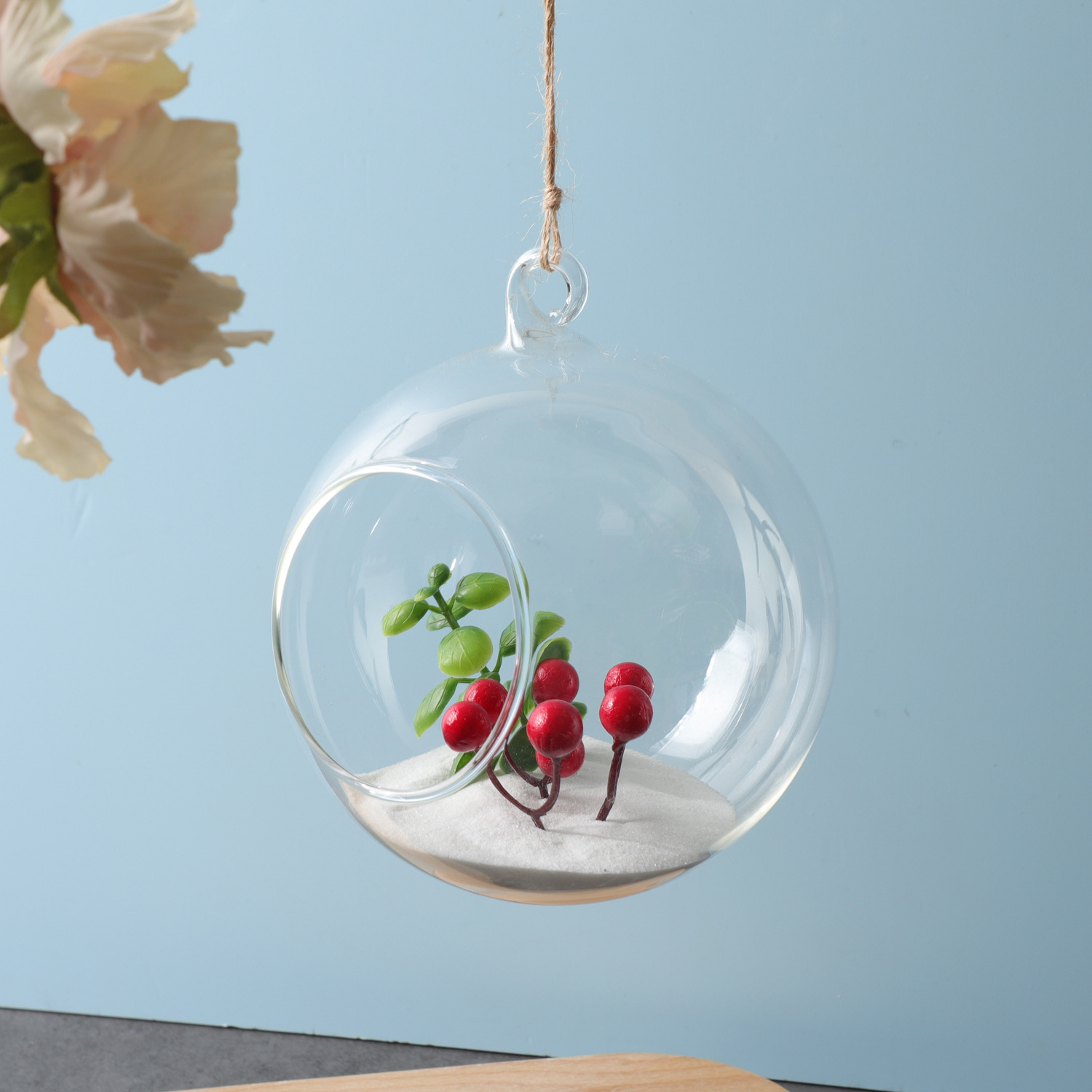 Creative Micro-Landscape Hanging Transparent Glass Vase DIY Handmade Landscaping Succulent Plant Home Decoration Ornaments