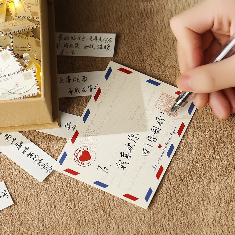 Cross-Border Mini Paper Envelope Love Letter Niche Couple Confession Note Male and Female Friend DIY Sticker Sticker
