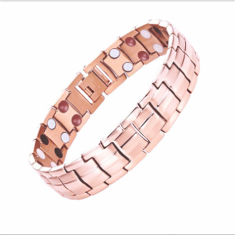 Hot-Selling Amazon Wish Cross-Border Jewelry Detachable Double Row Magnetic Therapy Men's Bracelet European and American Couple Bracelet