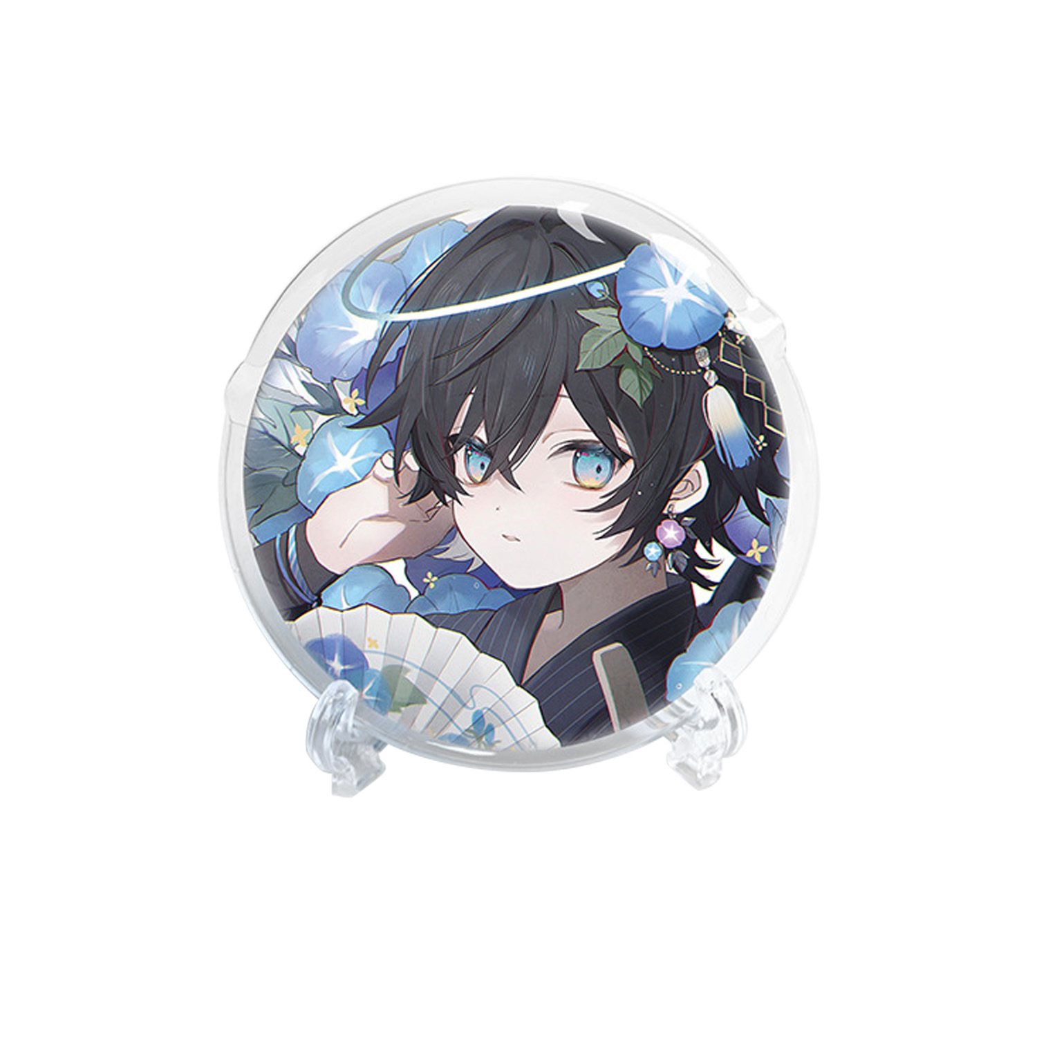 in stock wholesale Gu Mei yum transparent bag protective cover animation peripheral round badge pvc storage display anti-fall