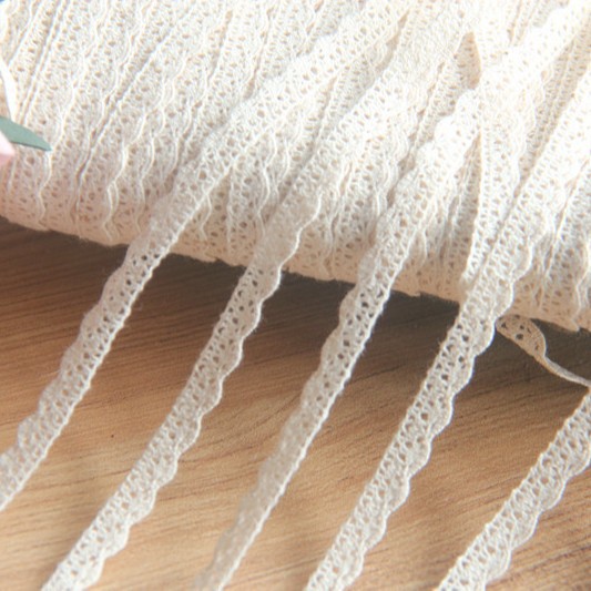 Wholesale handmade DIY clothing lace accessories beige cotton lace dress embroidery lace width 0.8cm