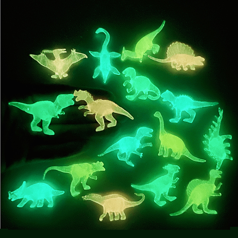 Cross-border simulation PVC luminous dinosaur children's toys archaeological excavation luminous fluorescent small dinosaur kindergarten wholesale