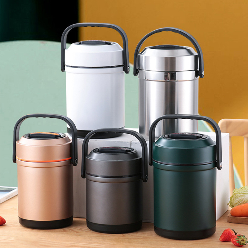 Student Lunch Box Stainless Steel Insulation Lift Barrel Large Capacity Multi-Layer Office Workmen Portable Lift Pot Portable Lunch Box