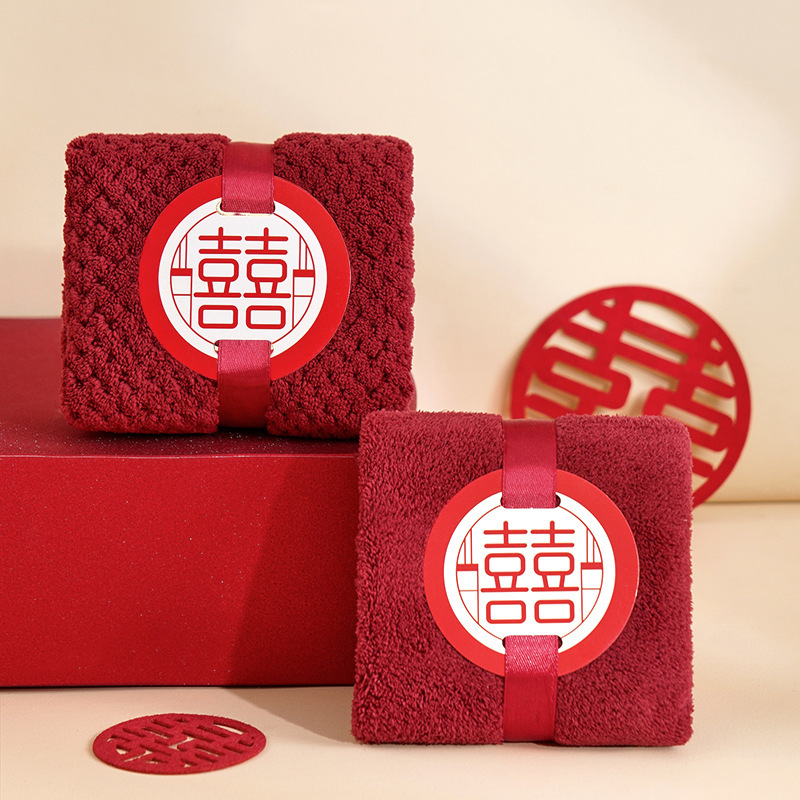 Souvenir Towel Coral Velvet Absorbent Wedding Gift Return Gift National Trend Creative Gift Towel Tulip Bear