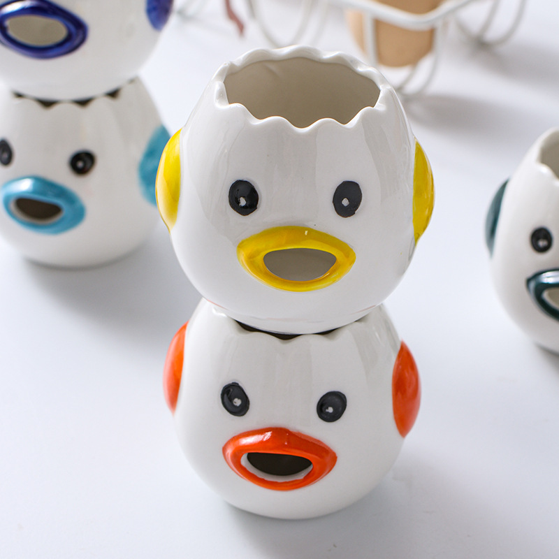 Scandinavian Creative Ceramic Egg White Protein Separator Household Egg Liquid Egg Yolk Filter Baking Tool Easy to Clean
