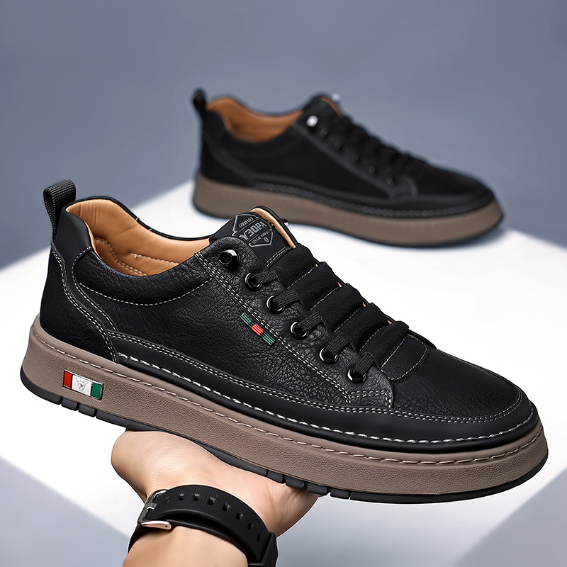 Men's Soft-Soled Work Shoes, Men's Breathable Business Shoes, White Shoes, Sports and Casual Leather Shoes, Men's Drop Shipping