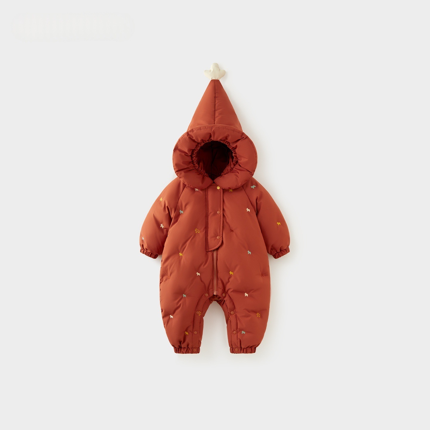 Baby One-Piece down Jacket Winter New Style Boys and Girls Infants and Young Children Thickened Warm Crawling Clothes New Year's Greetings Clothes