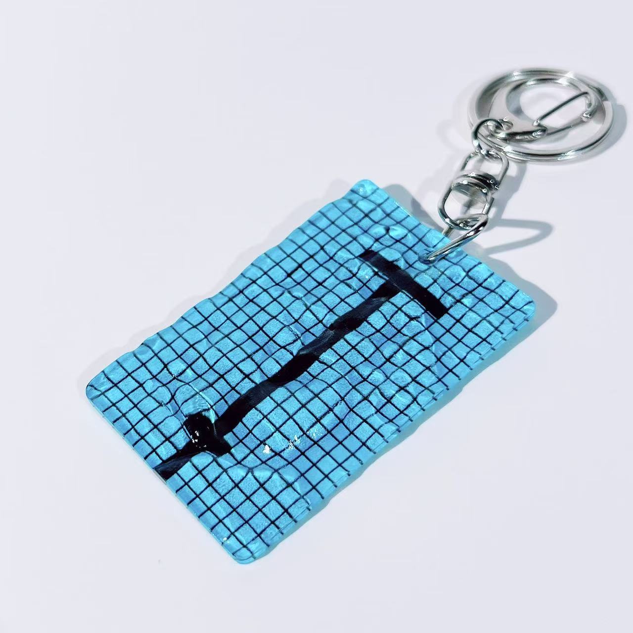Water Ripple Pool Keychain Schoolbag Pendant Swimming Lovers Swimming Pool Small Gift Opening Promotional Gift