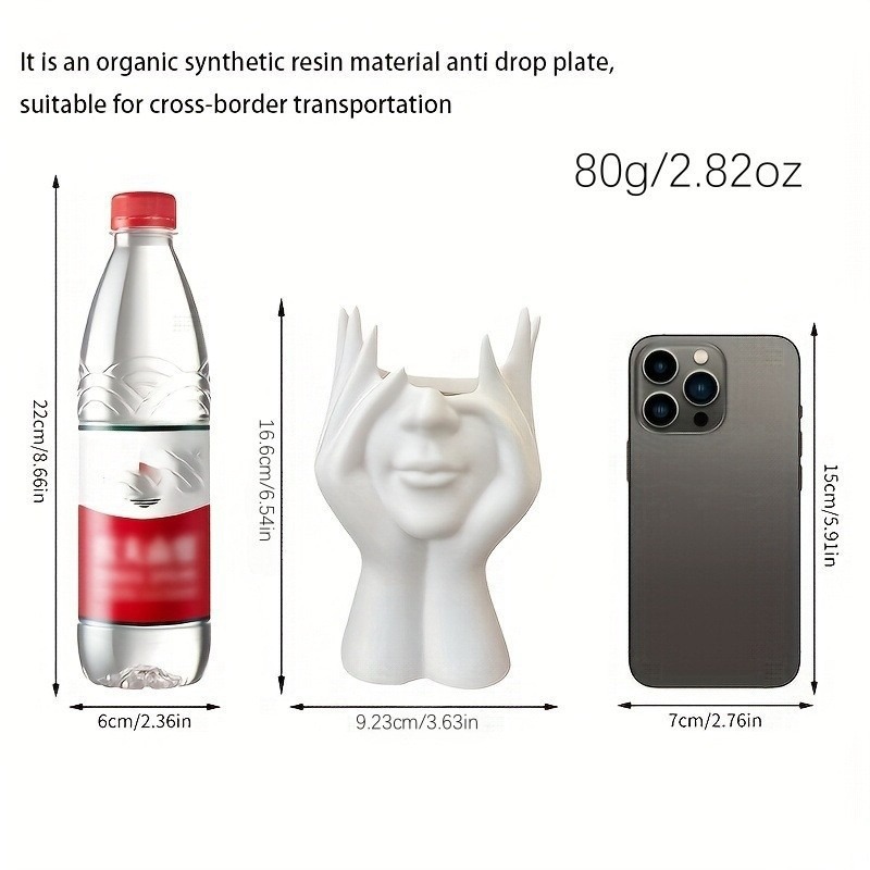 Creative Human Face Art Styling Storage Tube, Multifunctional Office Desk Pen Holder, Makeup Brush Holder, Home Decoration