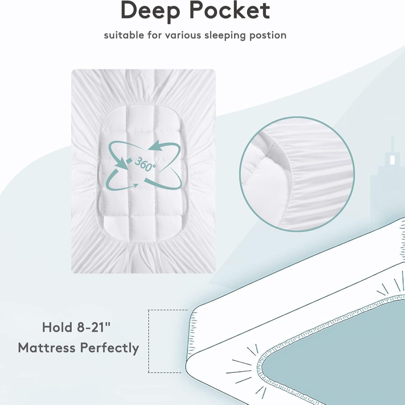 Customized Cross-Border Jacquard Mattress Topper, Down-Filled Mattress, Fitted Sheet, Single Soft Mattress, 360-Degree Wrap