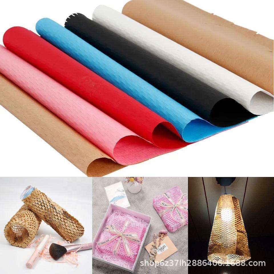 Flat Honeycomb Paper Flower Gift Wrapping Paper Kraft Paper Colorful Mesh Tear-Off Buffer Honeycomb Jewelry Cosmetics