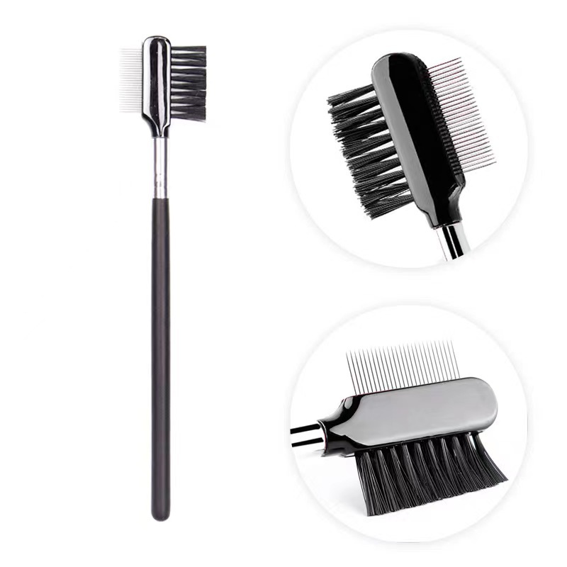 Stainless Steel Needle Eyebrow Comb Single Eyelash Brush Double Eyelash Steel Teeth Eyebrow Comb Brush Eyebrow Modification Molding Tool Direct Selling