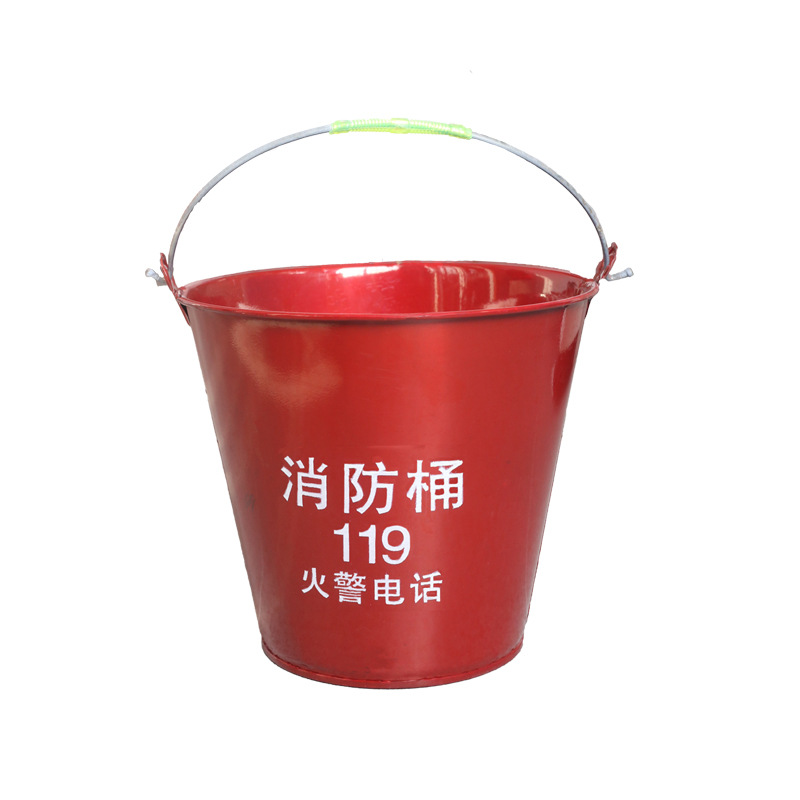 Firefighting Sand Bucket, Thickened 8L Large Capacity Bucket, Firefighting Equipment, Iron Bucket, Metalworking Manufacturing, Miniature Fire Station
