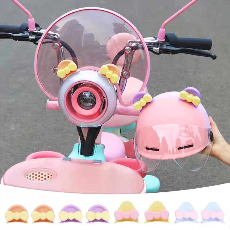 Helmet decorations bear ears cute motorcycle decoration modified accessories cat ears bow casual stickers electric