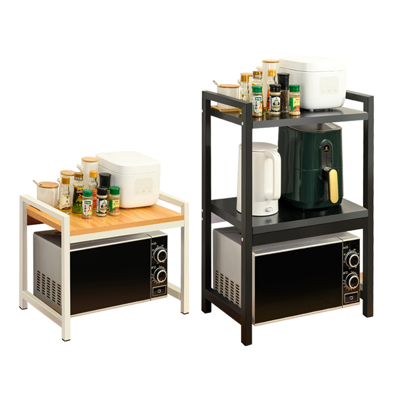Jujiajia Kitchen Microwave Oven Storage Rack Desktop Double-Layer Table Top Rack Household Multi-Layer Seasoning Storage Rack