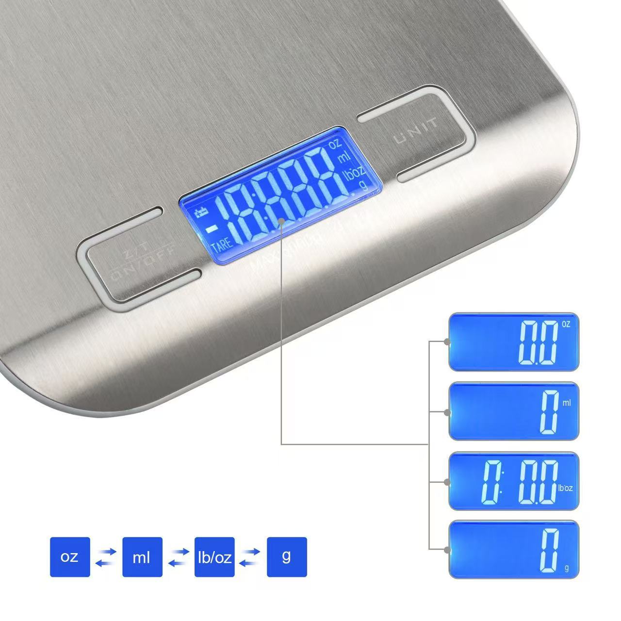 Manufacturer Wholesale P20 Stainless Steel Kitchen Scale Household Scale Digital Scale Small Household Gram Weight Scale Baked Food Scale