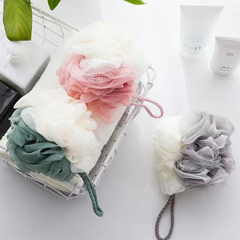 Spot Cross-Border Hot Selling Bath Ball Bath Flower Processing Double Color Matching Unisex Foaming Fine Mesh Bath Ball Bath Flower Factory