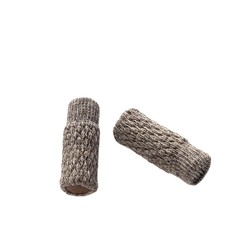 Knitted Chair Foot Cover Silicone Wool Floor Protective Cover Thickened Wear-Resistant Anti-Slip Silent Stool Chair Felt Foot Pad