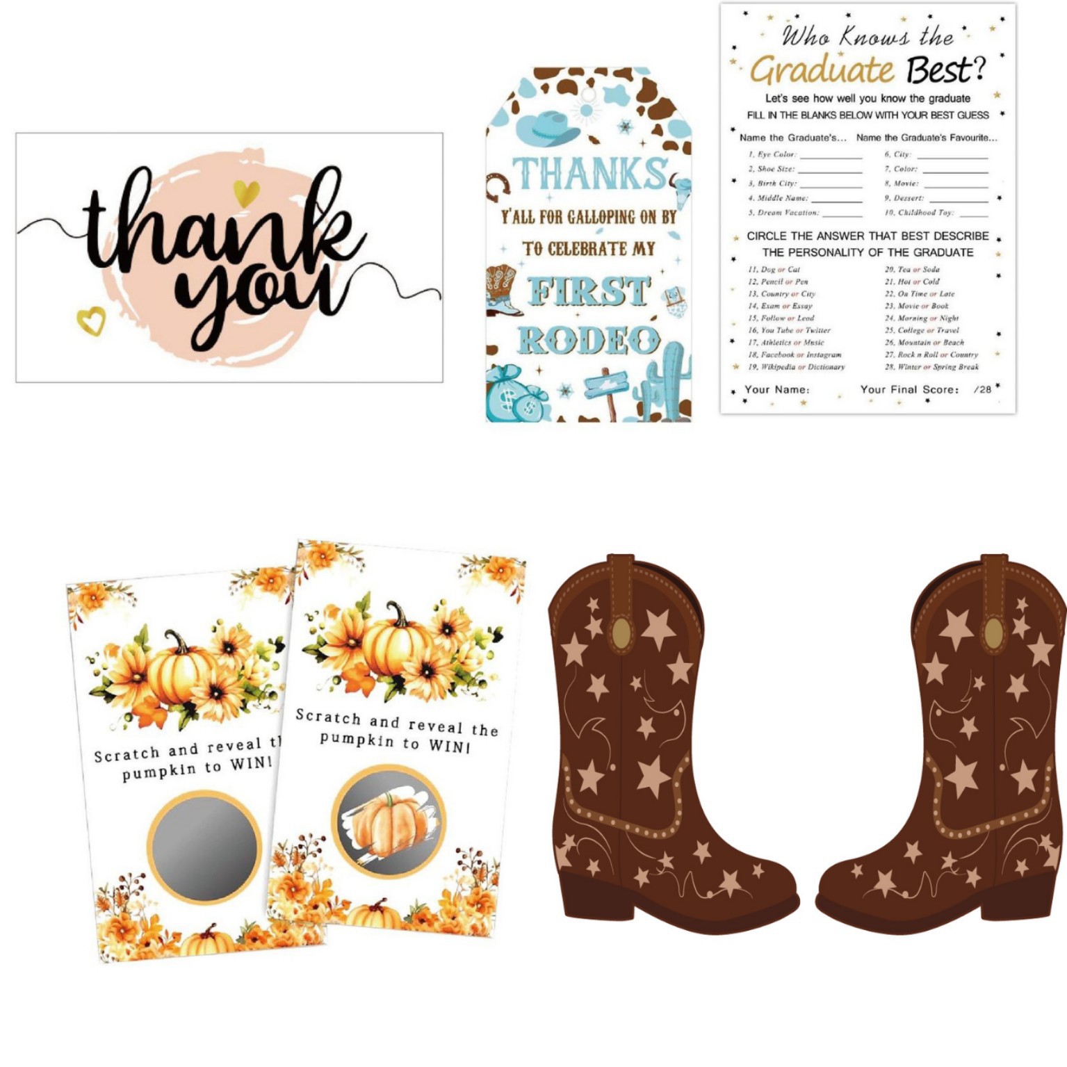 Кастомизированная карточка для вечеринки, карта благодарности, свадебная карта с возможностью нанесения термопокрытия