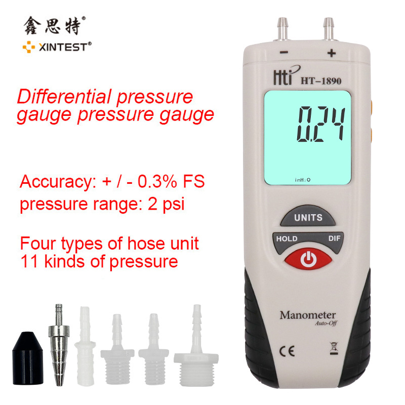 Ручной дифференциальный манометр Ht1890, для ремонта автомобилей, измеритель давления для трубопроводов