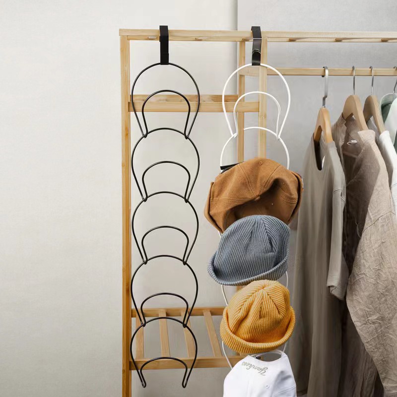 A Hanging Hat Storage Artifact Hood Hook Punch-free Wardrobe Door Rear Hanging Bag Cap Scarf Storage Rack