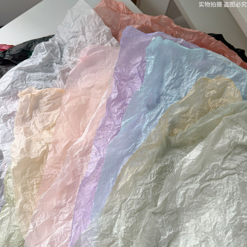 Morand Color Series Pearlescent Paper Colorful Handmade Floral Paper Flower Wrapping Paper Lined with Decorative Ring Creation Paper