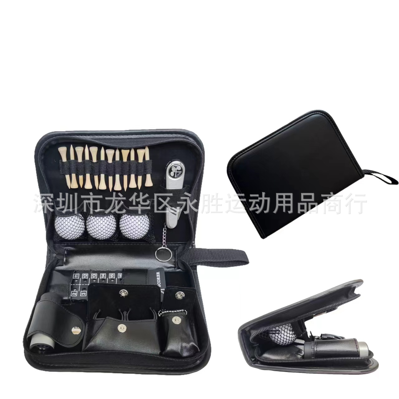 Golf tools leather bag golf accessories easy to carry multi-functional large capacity storage leather bag logo