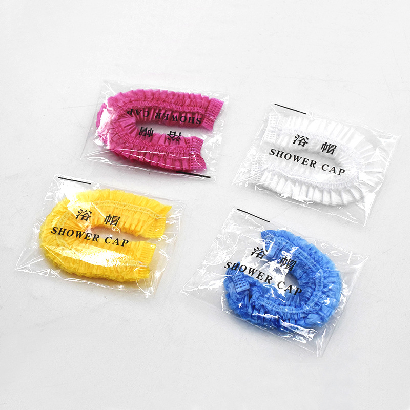 Manufacturer Wholesale Hotel B&B Strip Shower Cap Dustproof and Waterproof Shower Cap in Stock Sauna Disposable Shower Cap