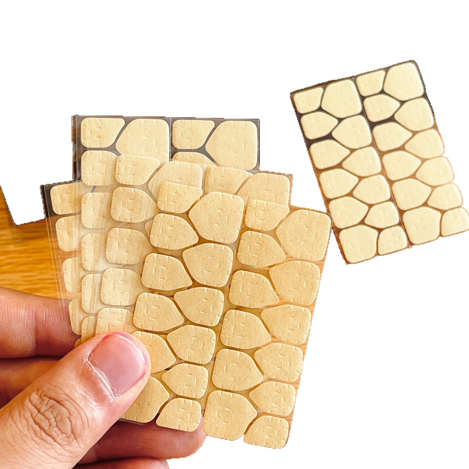 Kraft Paper Nail Art Special Jelly Glue Nail Stickers Small Size Jelly Glue 24 Pieces Strong Invisible Double-Sided Stickers Enlarged