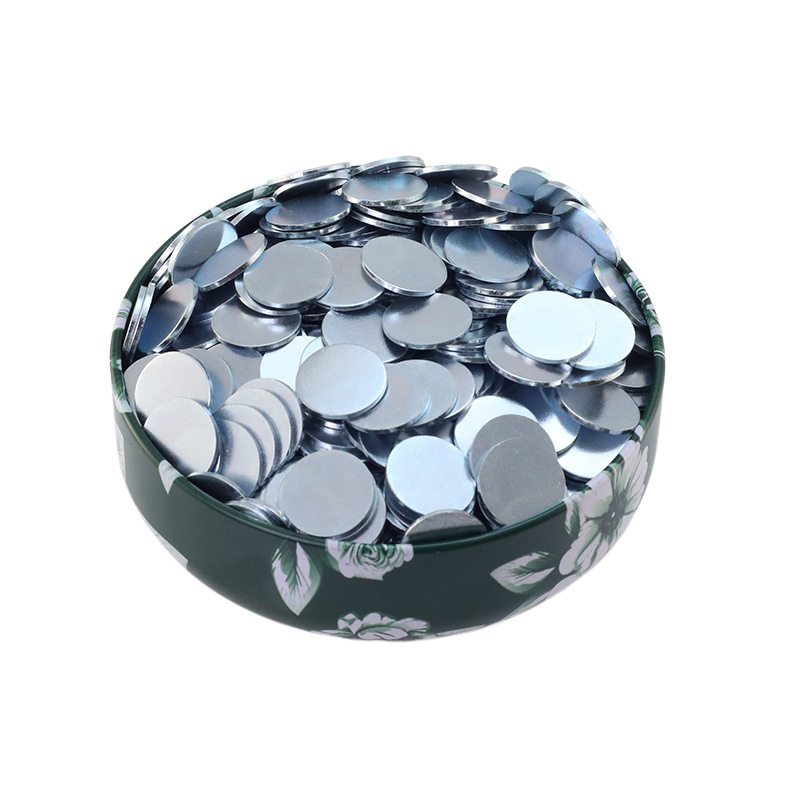 100 Pieces of Iron Sheet 0.3-1 Thick Galvanized Anti-Rust Round Magnetic Patch Single-Sided Magnet Shell