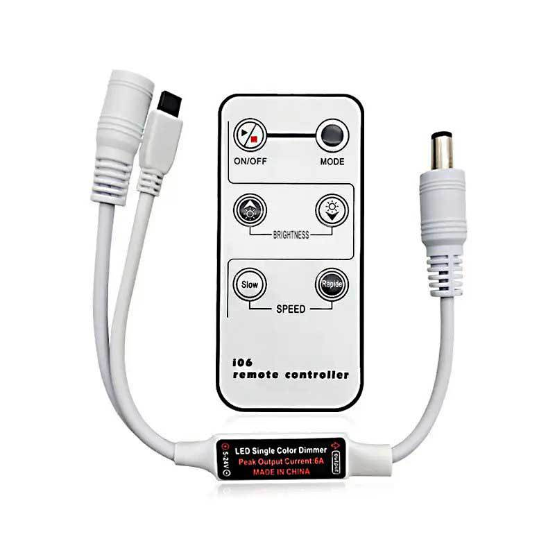 Mini infrared 6 key monochrome controller LED light with dimming controller 5-24V mini IR monochrome controller