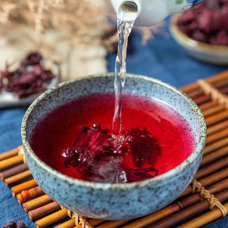 Roselle Dried Flowers in Bulk Washed New Goods Whole Roselle Flower Sour Plum Soup Raw Materials Wholesale Roselle Tea