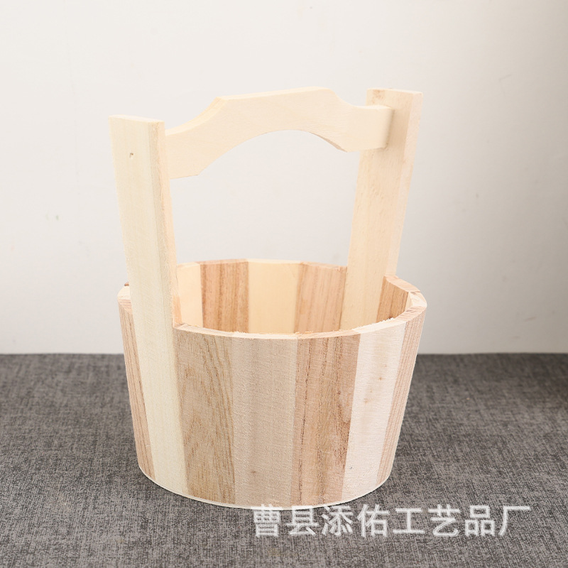 Portable Small Wooden Barrel Aromatherapy Stone Storage Barrel Retro Round Spice Barrel Household Portable Open Wooden Barrel