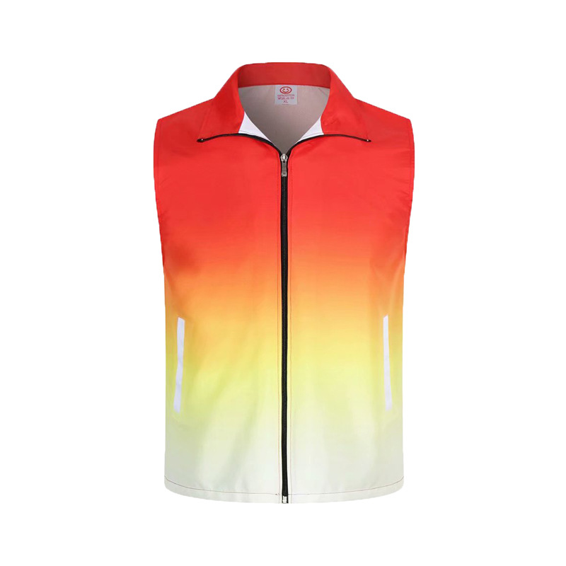 Full Body Printed Vest with Logo, Party Member Volunteer Promotional Event Work Clothes, Gradient Colorful Publicity Vest Printing