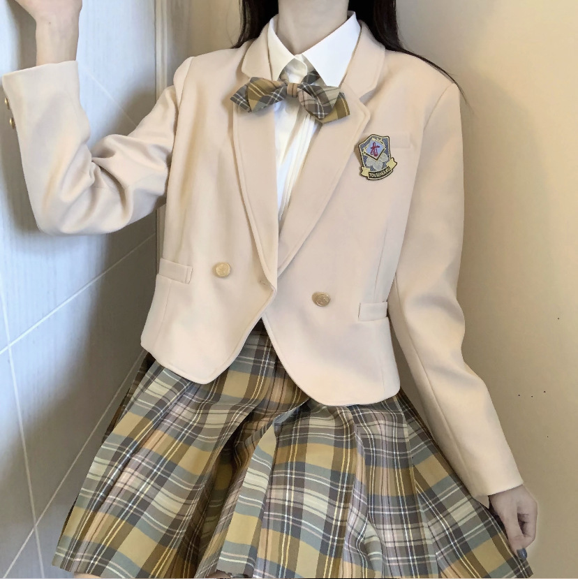 JK Uniform Skirt Female Original Suit Jacket Female Pool and Too Black Suit Badge Japanese College Style Student Suit