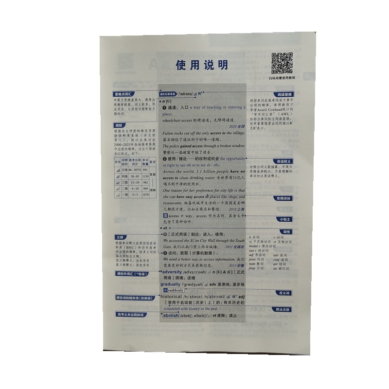 Victor English New High School English Vocabulary Essential Self-Study Vocabulary Book for High School Students General Edition