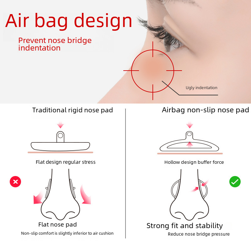 Glasses Nose Pads, Non-Slip, Anti-Indentation Air Bag Nose Pad Covers, Soft Silicone Covers, Jelly Eye Accessories, Stipules Wholesale
