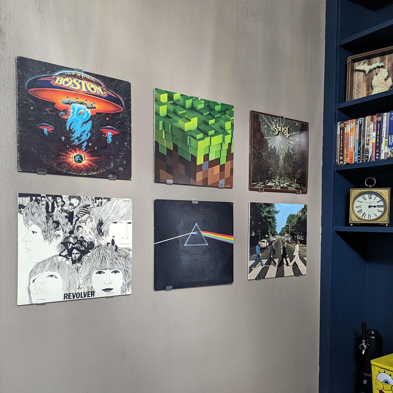 In stock cross-border high transparent wall-mounted acrylic record holder vinyl record photo record Wall hook