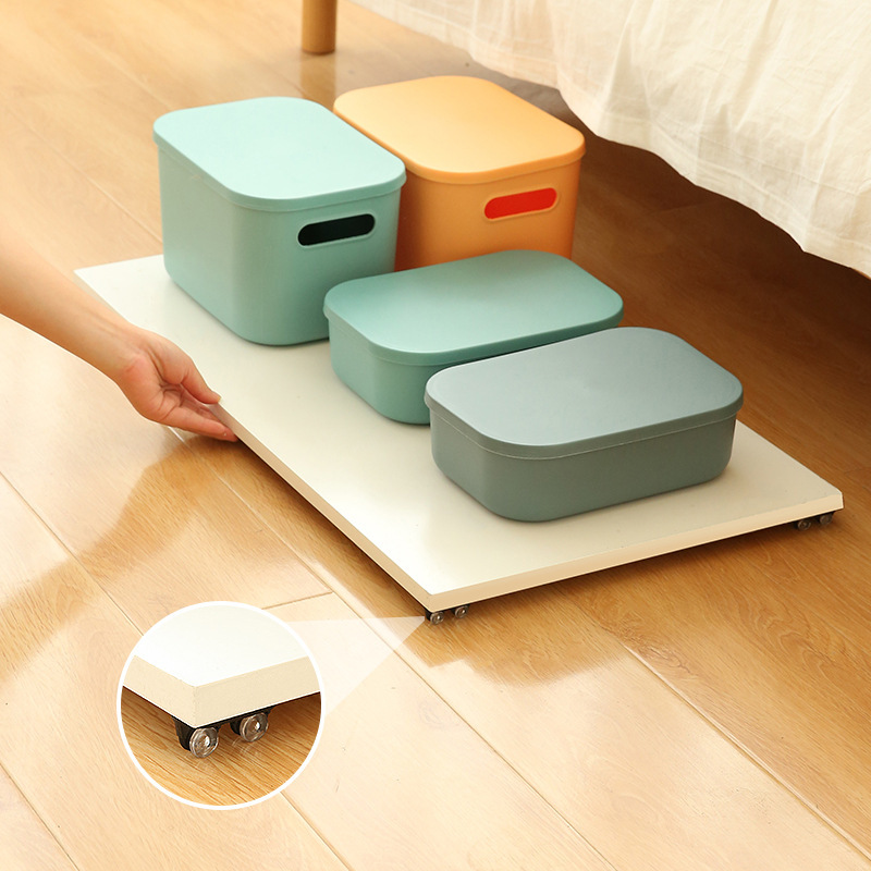 Creative 4-Pack Adhesive Rollers, Organizer Box Pulleys, Universal One-Way Rollers, Household Storage Box Casters