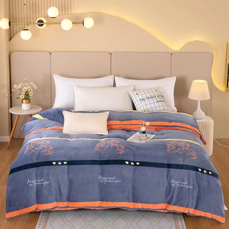 Plush quilt cover one-piece Winter thickened warm fleece-lined anti-static single student dormitory double milk velvet quilt cover