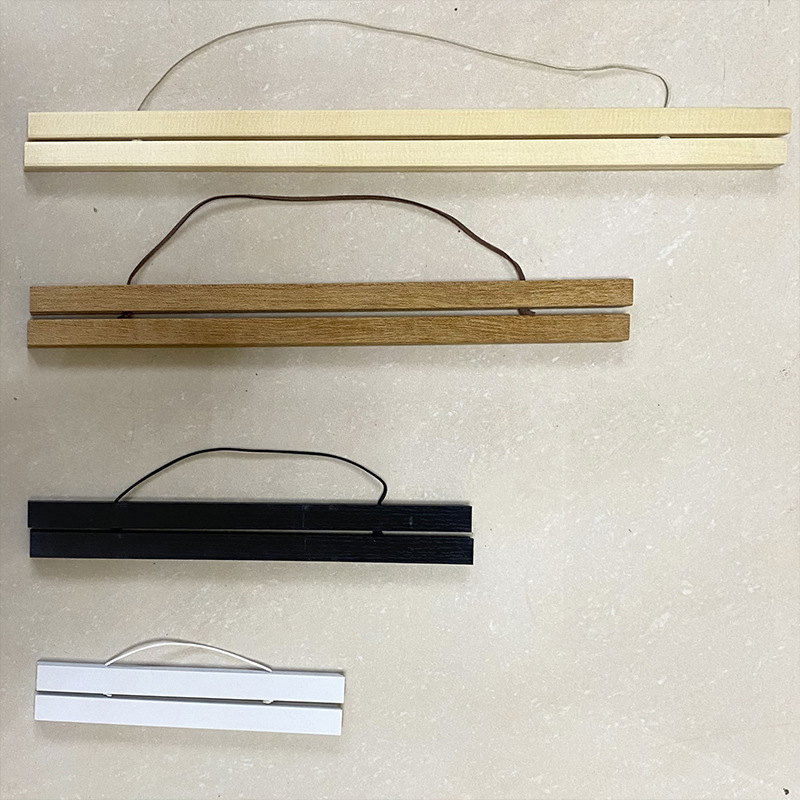 Solid wood hanging shaft line couplet hanging picture New Year picture wood line perforated indoor porch safflower pear wood factory direct sales