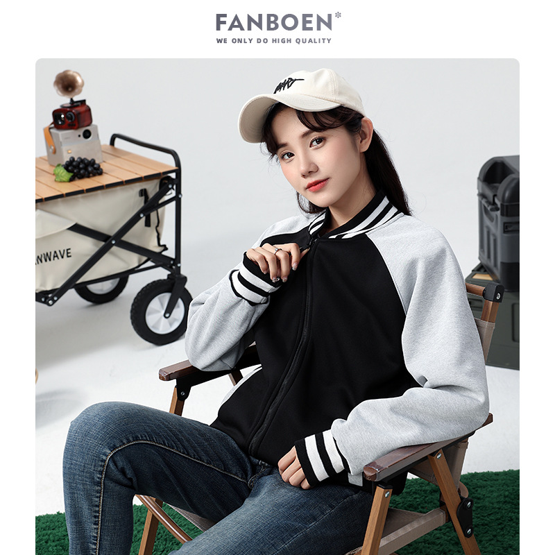 Fleece Sweatshirt with Logo Printed on It, Men's and Women's Couple Baseball Uniforms, Jackets, Class Uniforms, Class Reunion Group Clothing