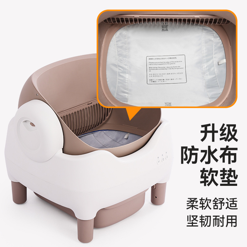 Smart Cat Litter Box, Fully Automatic Poop Scooper, Open-Type Extra-Large Automatic Cleaning Anti-Splash Cat Toilet