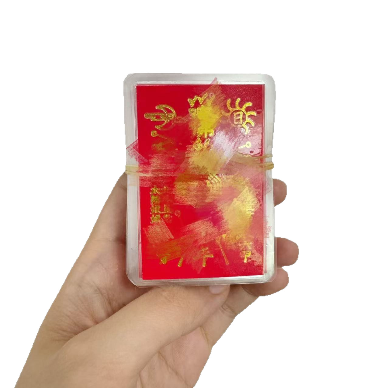 Factory Direct Sales Tai Sui Xingjun Four-Sided Talisman Plastic-Sealed Refined Rounded Corner Hot Stamping Four-Sided Tai Sui Card
