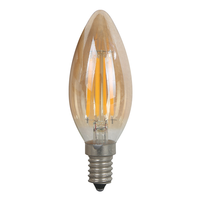 Led Light C35 Edison Bulb E14 Pointed Bulb Pull-Tail Filament Lamp Retro Lamp Candle Lamp Led Light Source Dimmable