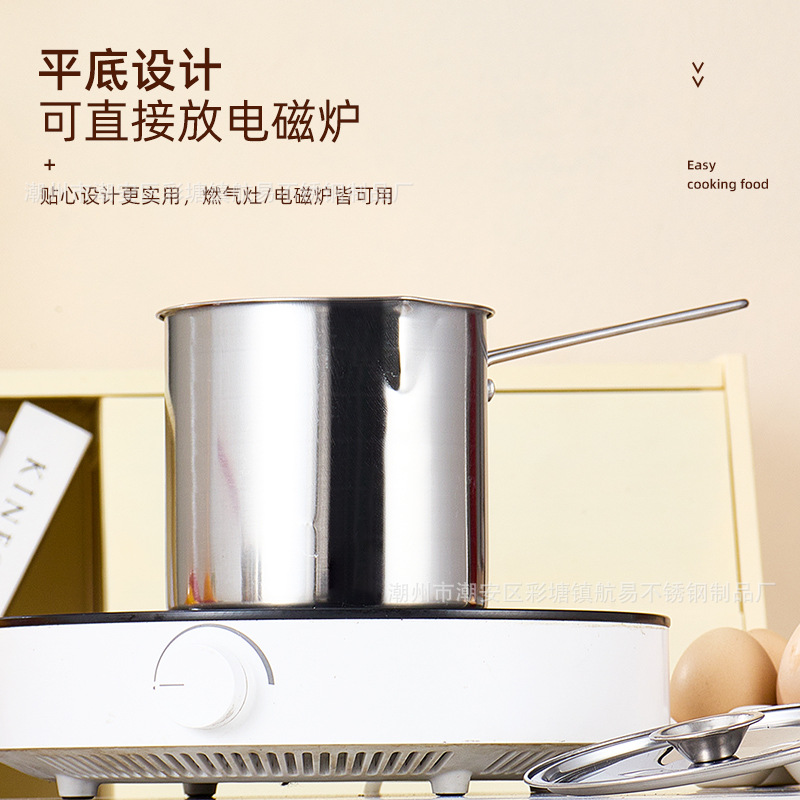 Stainless Steel Frying Pan Multifunctional Pot with Frying Basket for Home and Commercial Use, Suitable for Frying French Fries and Chicken Nuggets, Mini Pot with Oil Filter Rack