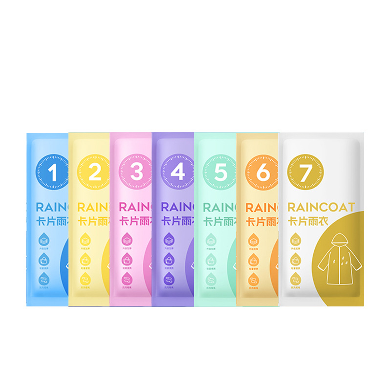 Disposable Colorful Card Raincoat for Adults and Kidsren, Thickened and Longed, Portable Outdoor Travel Raincoat and Poncho